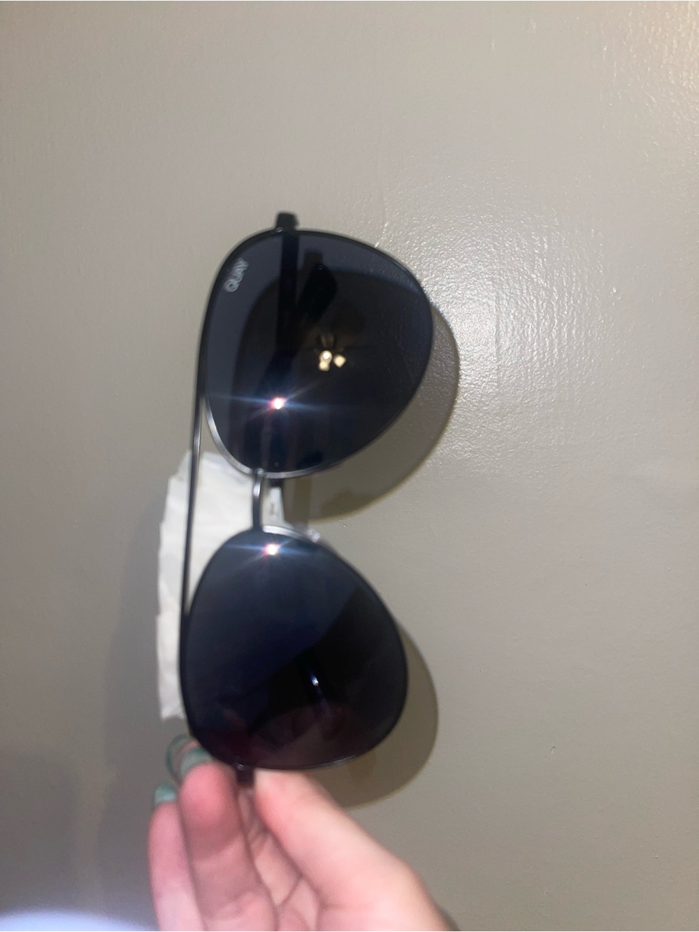 Men's Aviator Sunglasses - Black Lenses, Silver Frame